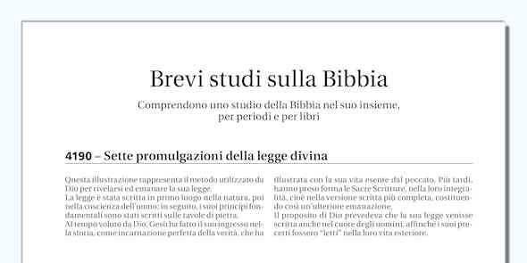 BREVI STUDI SULLA BIBBIA